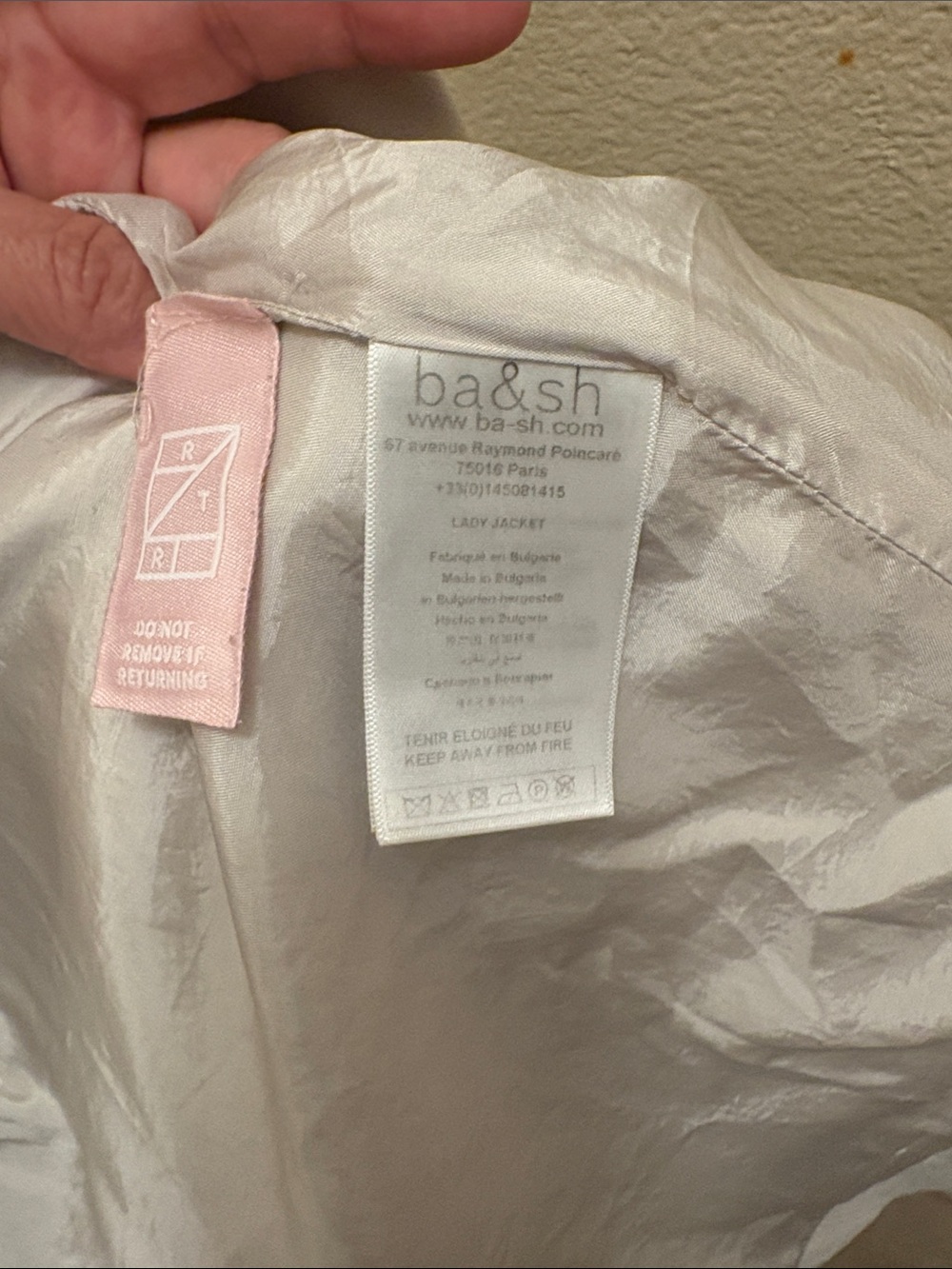 Ba&sh Light Cream Single-Button Lady Jacket size L A103 - Picture 6 of 7